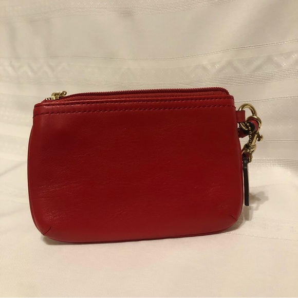 Coach Red Corner-Zip Wristlet - Picture 5 of 6